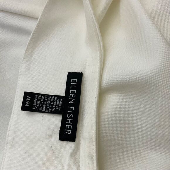 Eileen Fisher asymmetrical zip jacket blazer women’s size M cream career pockets - Picture 5 of 13